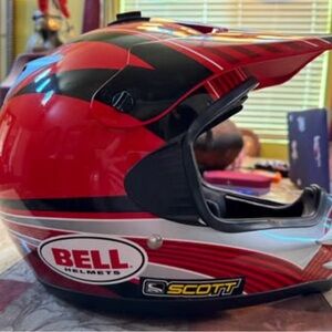 Bell Red and Black Motorcycle Helmet